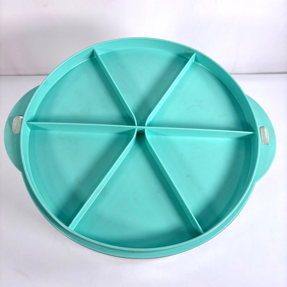 Tupperware Cake Taker Mint Green Reversible Base Translucent Lid 1256 1257 - Picture 6 of 7